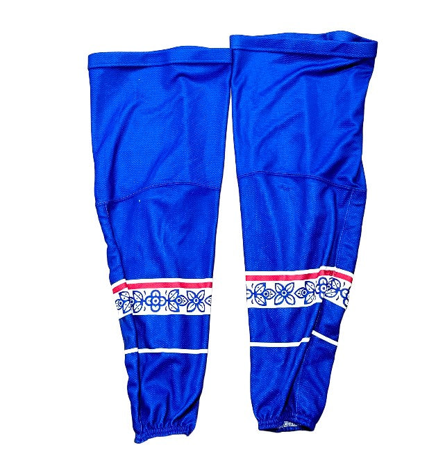 Chaussette CCM OHL d'occasion (bleue/blanche/fleurs)